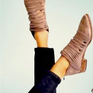 Free People Lost Valley Ankle Boots in Blush 38 NWOB